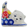 Polish Pottery Cat Figurine 2&quot; Sunny Side Blooms