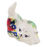 Polish Pottery Cat Figurine 3&quot; Bold Poppies UNIKAT