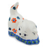 Polish Pottery Cat Figurine 3&quot; Daisy Stitches