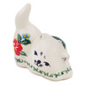 Polish Pottery Cat Figurine 3&quot; Hibiscus Haven