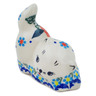 Polish Pottery Cat Figurine 3&quot; Peach Tudor Rose