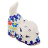 Polish Pottery Cat Figurine 3&quot; Spring Flowers
