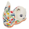 Polish Pottery Cat Figurine 3&quot; Tulip Ring