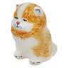 Polish Pottery Cat Figurine 4&quot; Happy Dots