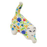 Polish Pottery Cat Figurine 4&quot; Winter Sprinkles UNIKAT