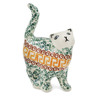 Polish Pottery Cat Figurine 5&quot; Grecian Sea