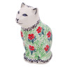 Polish Pottery Cat Figurine 5&quot; Maraschino