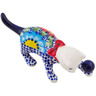 Polish Pottery Cat Figurine 5&quot; Spotted Garden UNIKAT