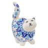 Polish Pottery Cat Figurine 5&quot; Wonder Sky