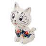 Polish Pottery Cat Figurine 6&quot; California Poppies