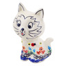 Polish Pottery Cat Figurine 6&quot; Fanciful Ladybug