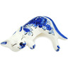 faience Cat Figurine 6&quot; Lagoon