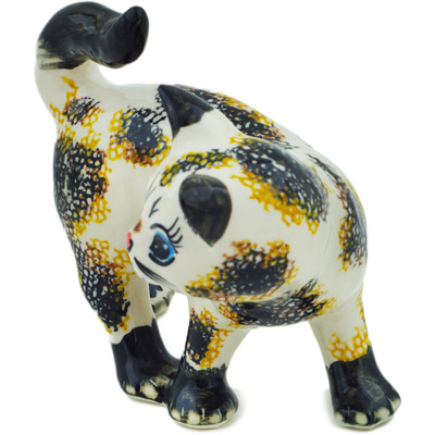 Polish Pottery Cat Figurine 6&quot; Tortise Shell UNIKAT