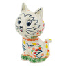 Polish Pottery Cat Figurine 6&quot; Tulip Ring