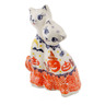 Polish Pottery Cat Figurine 7&quot; Halloween Spooky Pumpkin