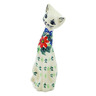 Polish Pottery Cat Figurine 7&quot; Poppies Obsession UNIKAT