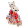 Polish Pottery Cat Figurine 7&quot; Poppy Passion UNIKAT