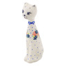 Polish Pottery Cat Figurine 8&quot; California Poppies