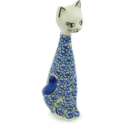 Polish Pottery Cat Figurine 8&quot; Fields Of Glory