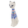 Polish Pottery Cat Figurine 8&quot; Graphic Armor