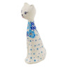Polish Pottery Cat Figurine 8" Pansy Dawn