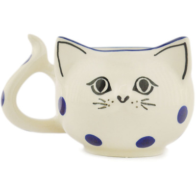 Polish Pottery cat Happy Dots