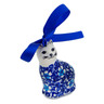 Polish Pottery Cat Ornament 2 oz Flowers On The Lake