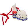 Polish Pottery Cat Ornament 4 oz Red Cornflower