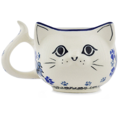 Polish Pottery cat Prints In The Snow