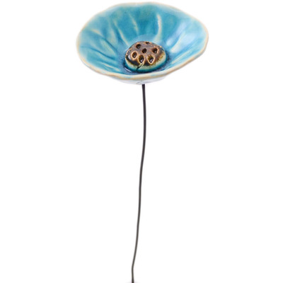 Ceramic Ceramic Flower 16&quot; Deep Blue