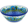 Polish Pottery cereal bowl Blue Daisy UNIKAT