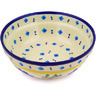 Polish Pottery cereal bowl Blue Diamond Flowers