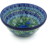Polish Pottery cereal bowl Blue Roses UNIKAT