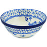 Polish Pottery Cereal Bowl Blue Spring Swallow