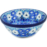 Polish Pottery Cereal Bowl Blue Wildflower Meadow UNIKAT