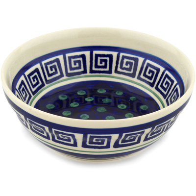 Polish Pottery cereal bowl Greek Key