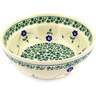 Polish Pottery cereal bowl Green Bubbles
