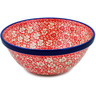Polish Pottery Cereal Bowl Magical Red UNIKAT