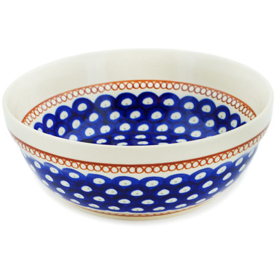 Polish Pottery cereal bowl Peacock Americana