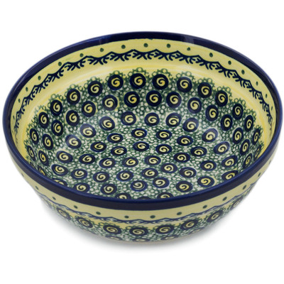 Polish Pottery cereal bowl Peacock Bumble Bee