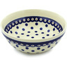 Polish Pottery cereal bowl Peacock Dots