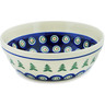 Polish Pottery cereal bowl Peacock Evergreen