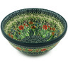 Polish Pottery cereal bowl Red Garden UNIKAT
