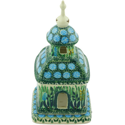 Polish Pottery Chapel Candle Holder 6&quot; Prairie Land UNIKAT