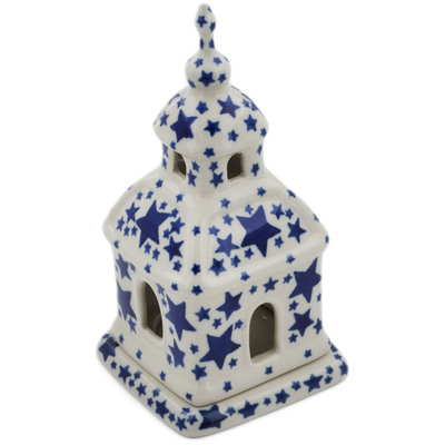 Polish Pottery Chapel Candle Holder 6&quot; Starlight