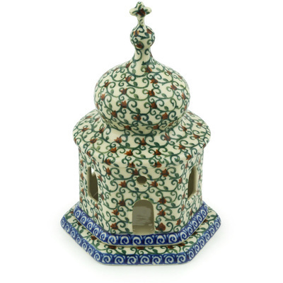 Polish Pottery Chapel Candle Holder 7&quot;