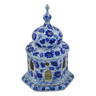 Polish Pottery Chapel Candle Holder 7&quot; Misty Dragonfly