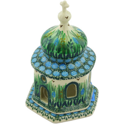 Polish Pottery Chapel Candle Holder 7&quot; Prairie Land UNIKAT