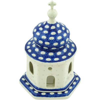 Polish Pottery Chapel Candle Holder 7&quot; Stepping Stones