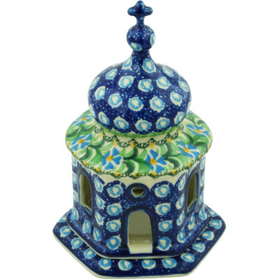 Polish Pottery Chapel Candle Holder 7&quot; Top Of The Morning UNIKAT